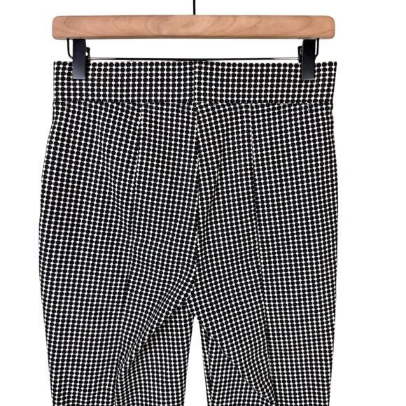 Joseph Ribkoff Black & Cream Geometric Micro Print Elastic Pull On Career Pants - Picture 3 of 6